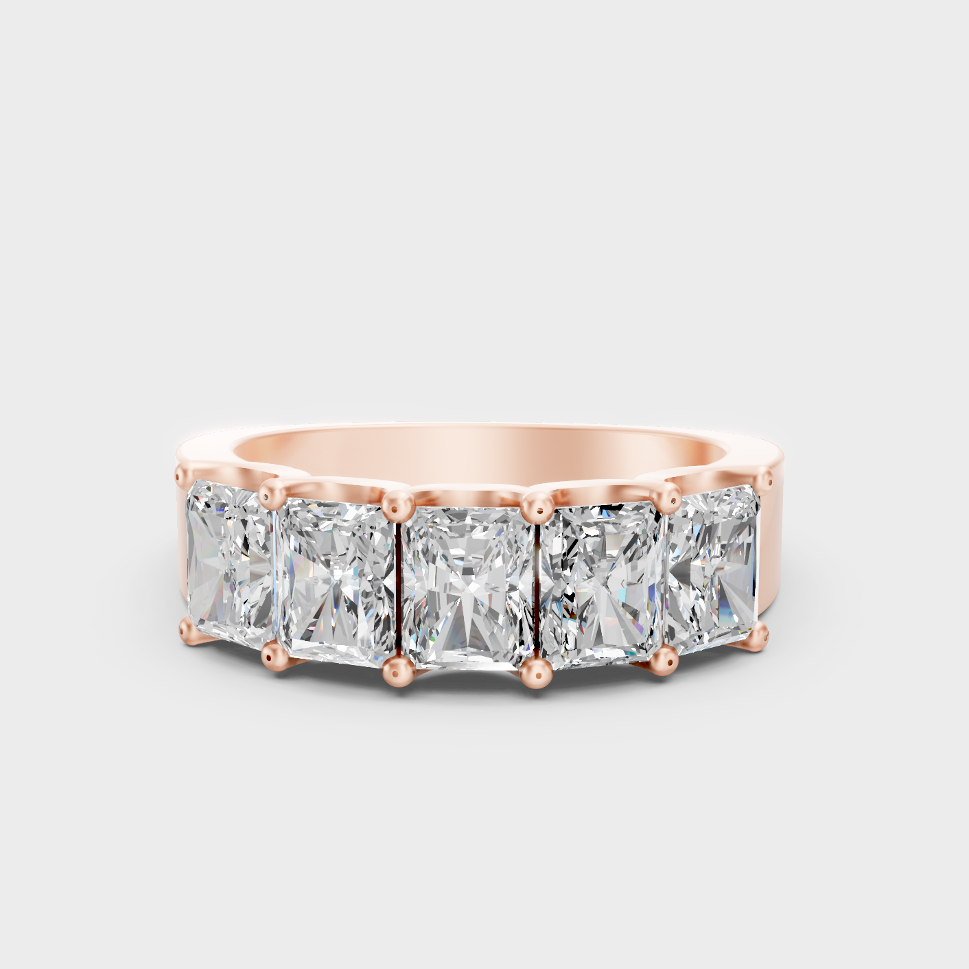 Radiant Lab Diamond Band In Rose Gold